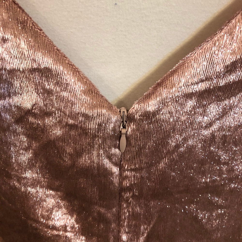 NWT Topshop Glam Pink Velvet Spaghetti Strap Dress - Picture 9 of 12